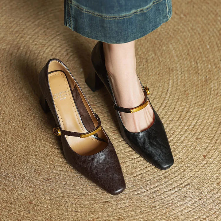 Maela Genuine Leather Heels