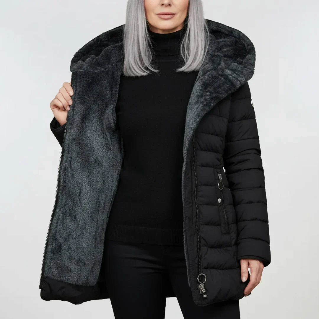 Marian | Slim-Fit Winter Coat with Fur Hood